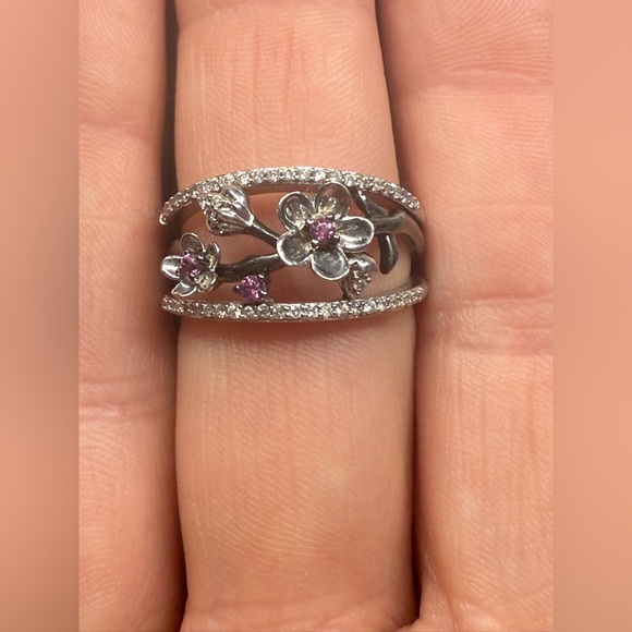 Enchanted Disney Mulan Inspired Rhodolite Garnet and Diamond Ring - Picture 2 of 7